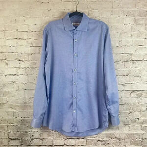 Robert Graham Men's Size 42 16.5 Blue Long Sleeve Button Down Shirt 100% Cotton